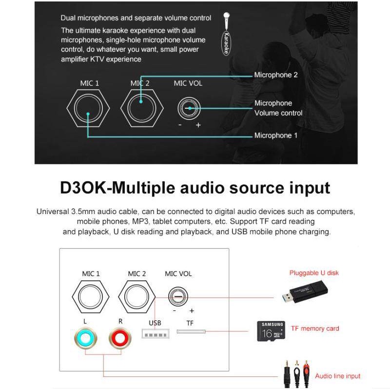 COD 5inci 4-10 inci 10 inci Amplifier Board Karaoke Audio Bluetooth USB FM Radio TF Player Subwoofer 30-120W