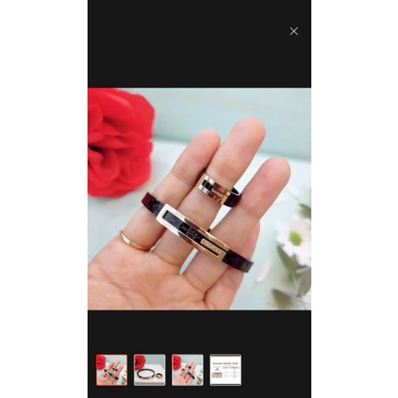 Set Perhiasan Titanium Asli Gelang + Cincin Wanita