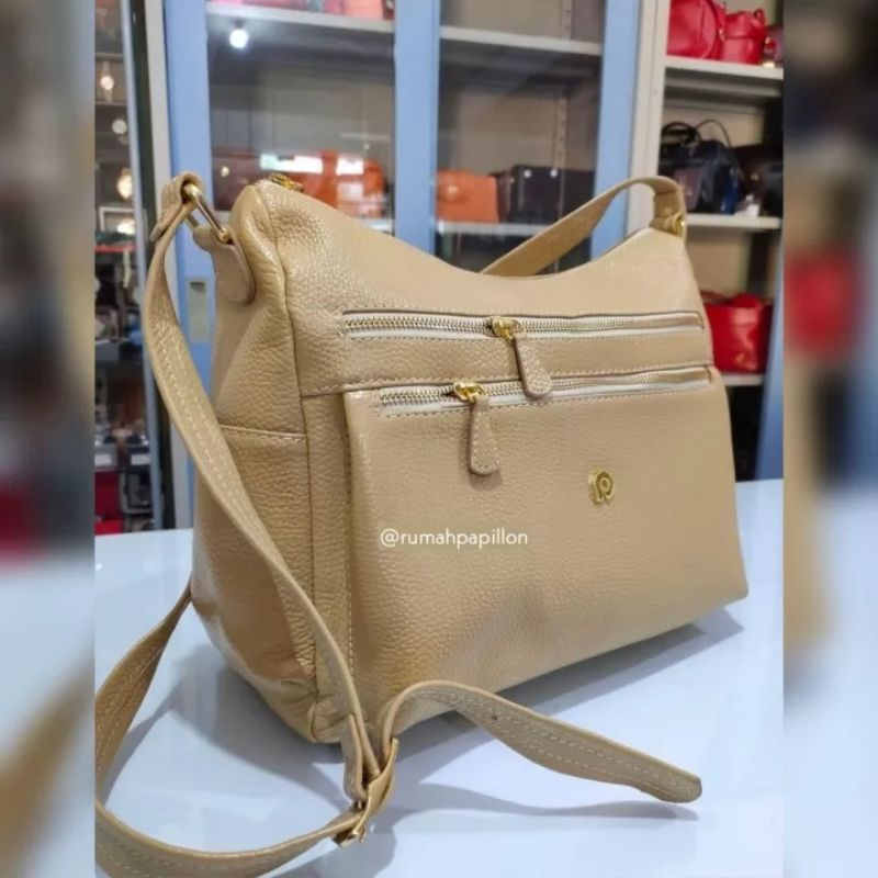 Tas Selempang Wanita Kulit Asli Papillon Original / K3170 Krem