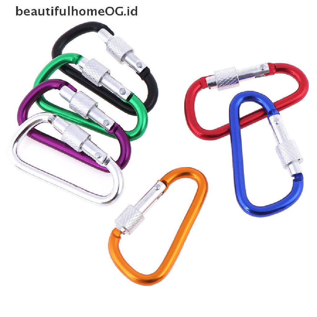 2 Pcs Gantungan Kunci Carabiner Bentuk D Bahan Aluminum Untuk Outdoor