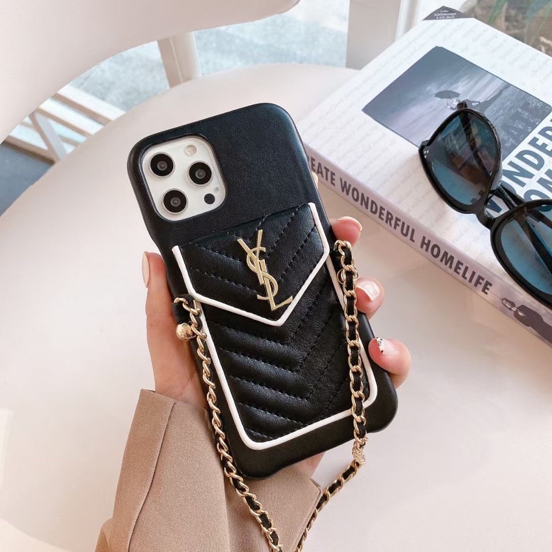 YSSL LEATHER CASE With Chain Rantai Lanyard Iphone 13 Pro Max X Xs Xr XsMAX 11 11Pro 11ProMax 12 12Mini 12Pro 12ProMax 13Pro 13 Promax 13Promax mini