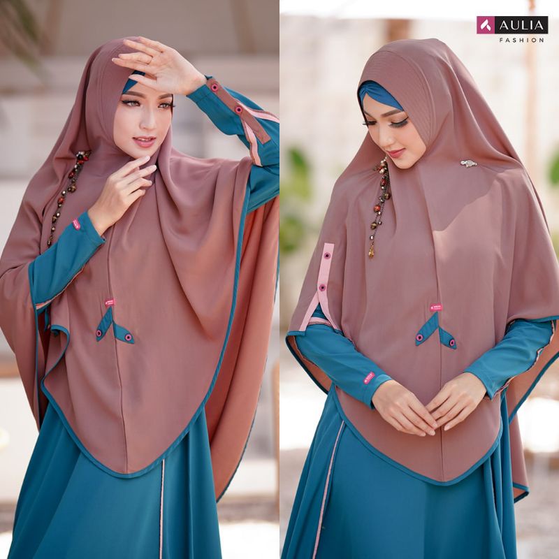 Set gamis aulia ori syar'i syari model terbaru 2022, warna sangat menarik, bahan adem banget nyaman 