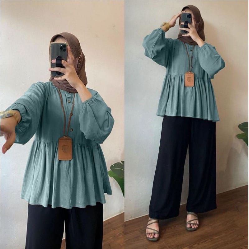 Blous Rayaon Crinkle Premium - Raisa Blouse Crinkle - Raisa Blouse Rayon Crinkle Premium - Blouse Cr