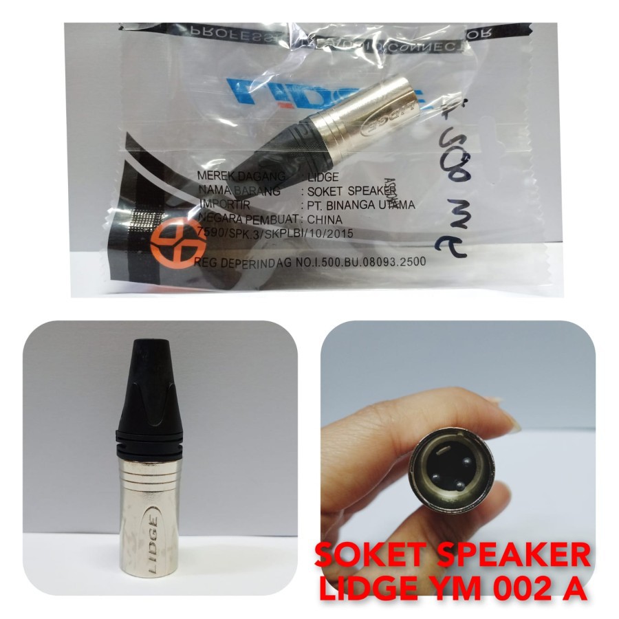 JACK XLR MALE LIDGE YM 002A