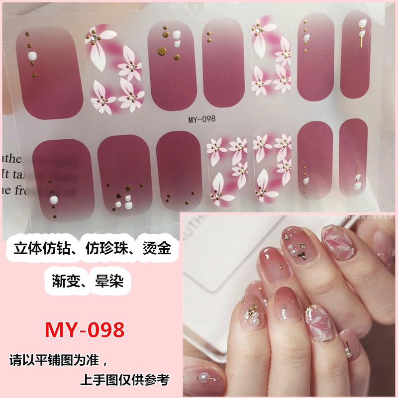 MY091-140 Stiker Kuku 3D Model Diamond Warna Gradasi untuk Nail Art