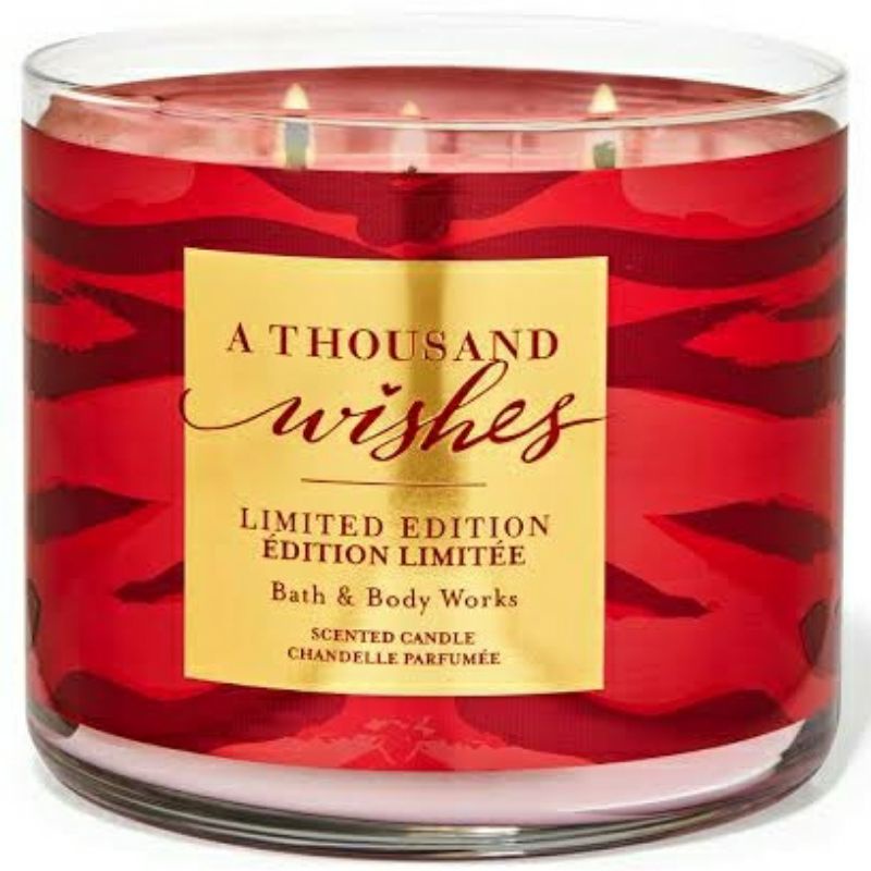 BATH &amp; BODY WORKS BBW A THOUSAND WISHES FOR YOU 3-WICK SCENTED CANDLE 411 G LILIN WANGI 3 SUMBU UKURAN BESAR PENGHARUM RUANGAN