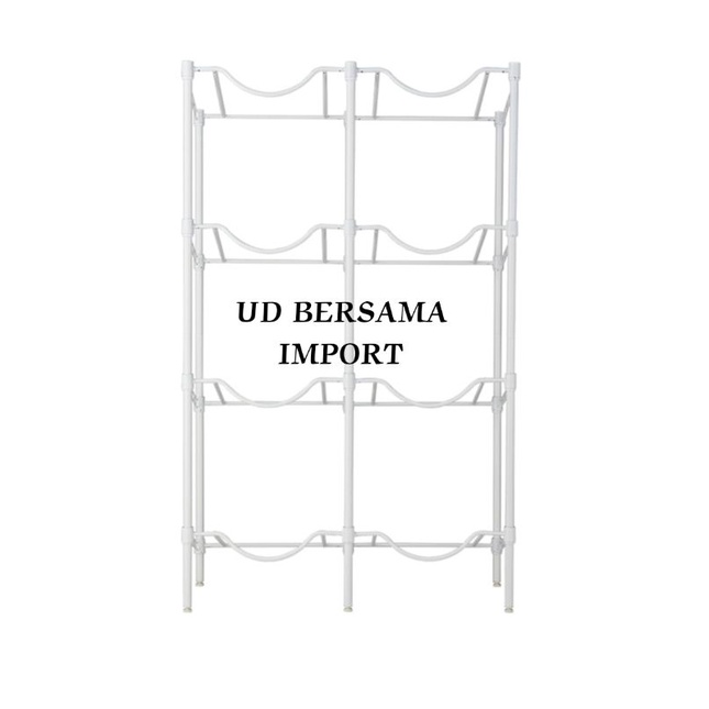 KRISBOW Rak Galon 8 Botol/Rak 4 Tingkat/Bucket Shelf 8 Bottle Putih