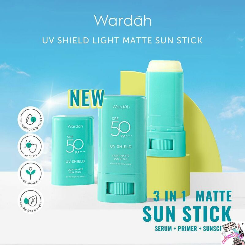 ☃Cutezz_Ching1☃Wardah UV Shield Light Matte Sun Stick SPF 50 PA+++ 22g