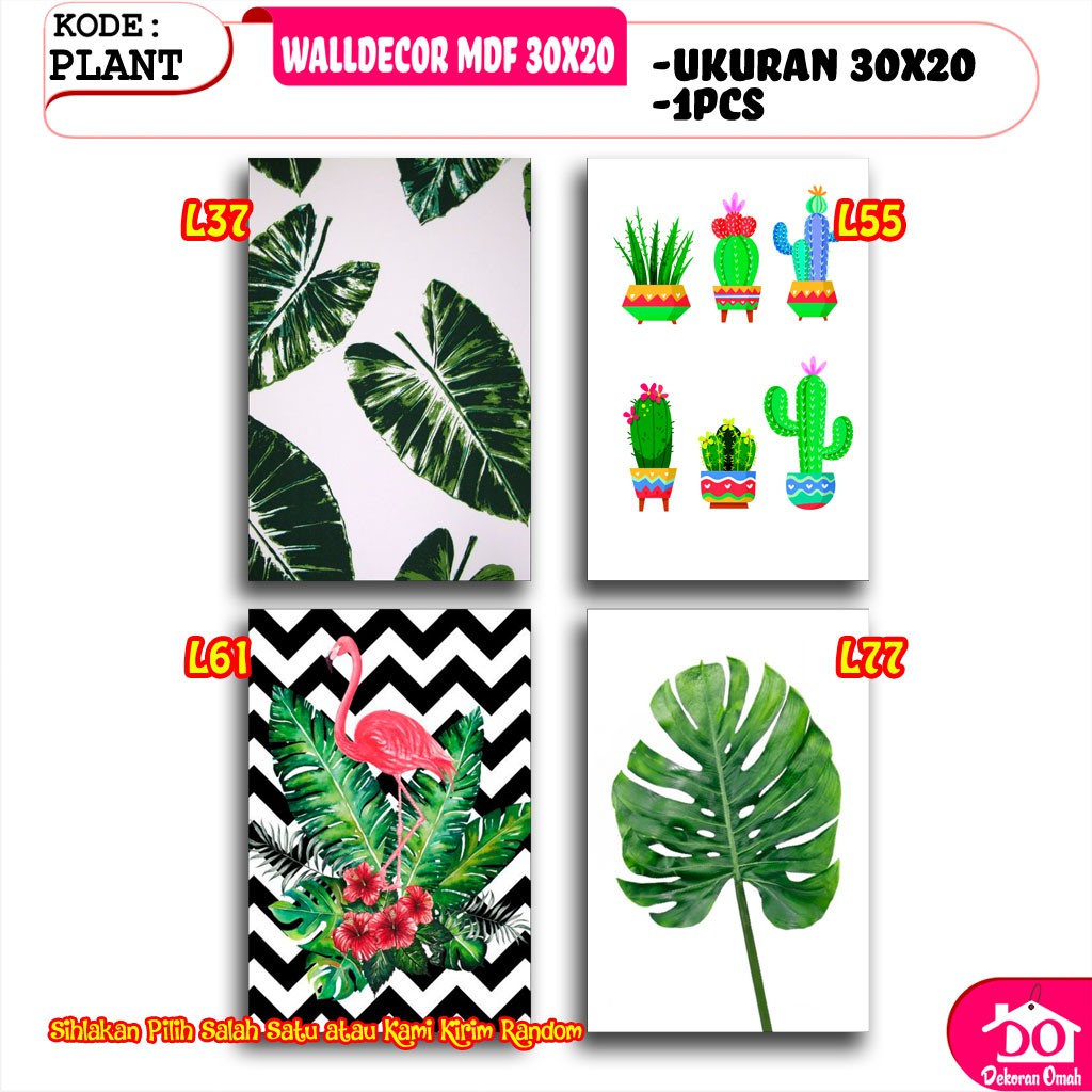 Walldecor L Pajangan/Hiasan Dinding Daun Monstera Plant Tanaman Buah