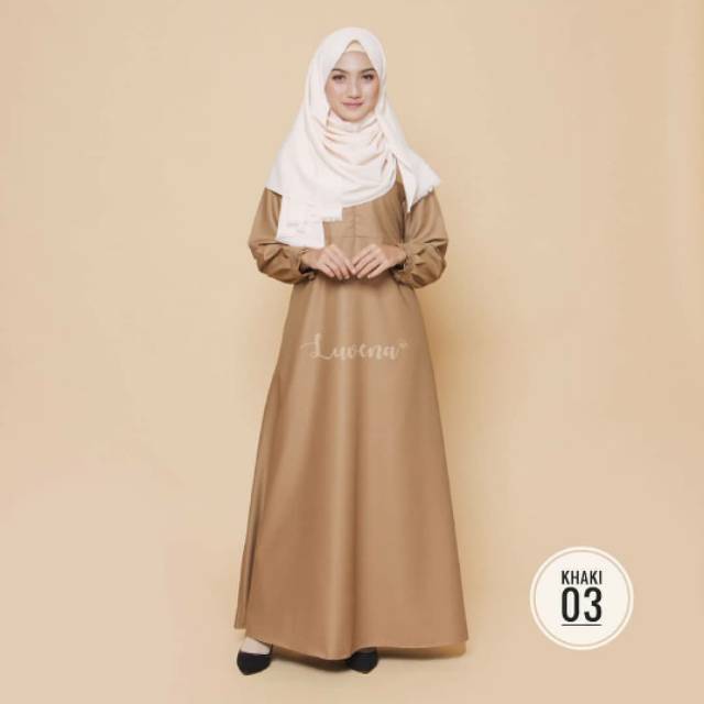 Gamis Khaki 03 warna khaki tua By Luvena
