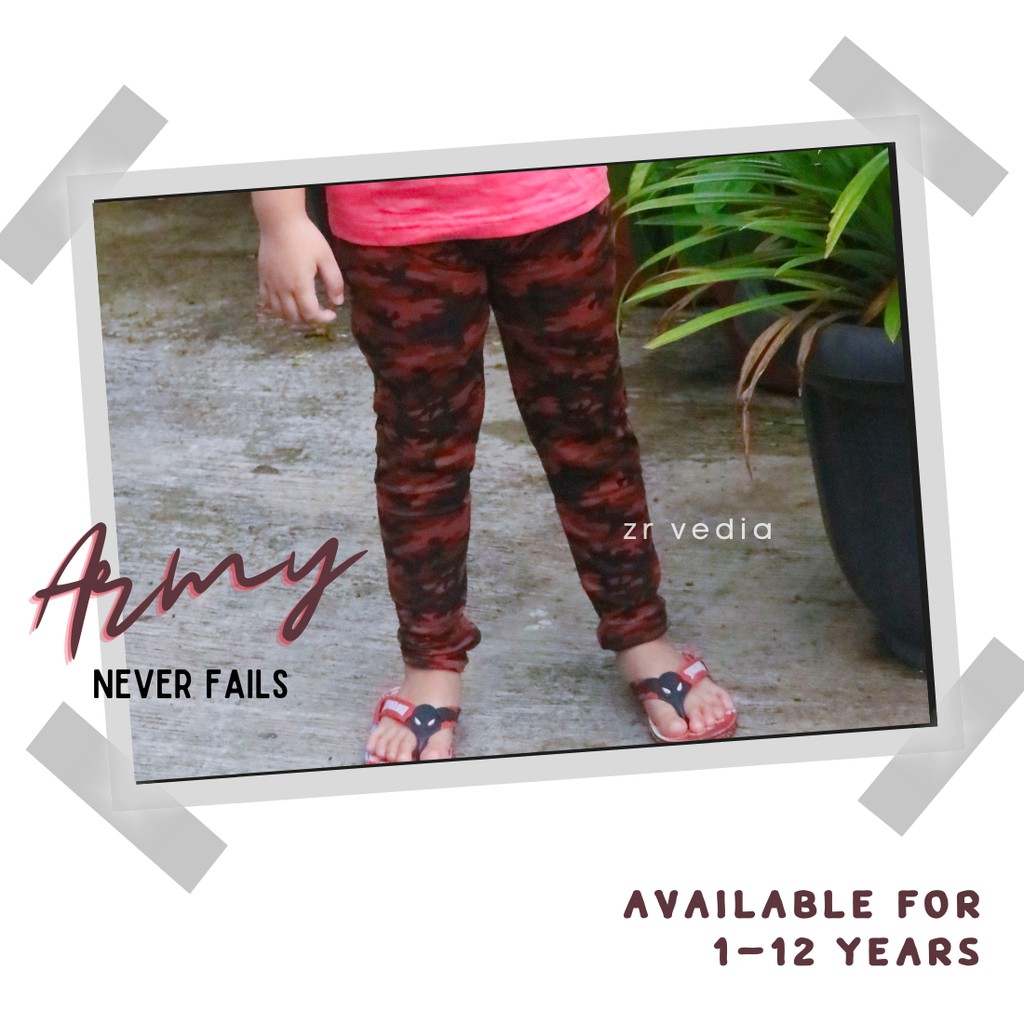 ARMY Pants uk 1-12 Tahun / Bawahan Celana Panjang ABRI Anak Laki Perempuan Legging Adem Ketat Murah