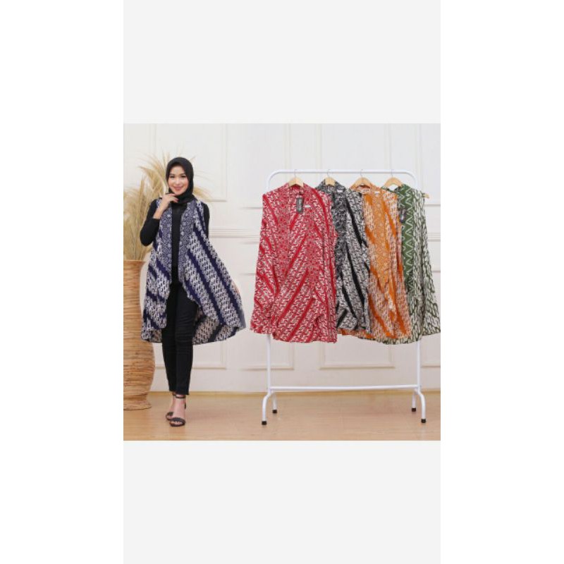 CARDIGAN OUTER BATIK TANPA LENGAN
