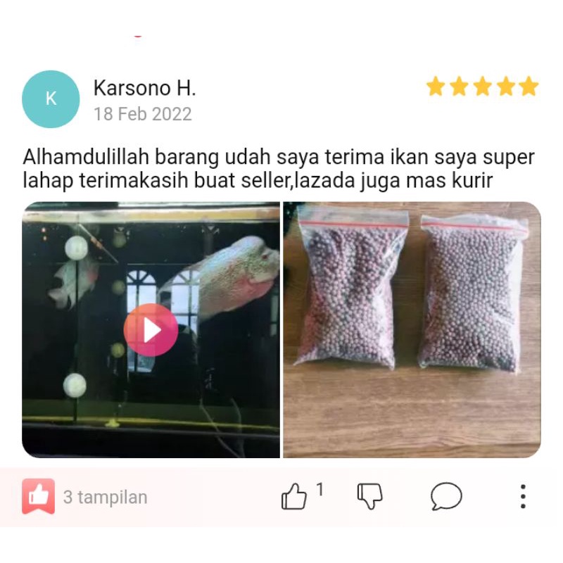 Pelet Racikan Ikan Louhan Carophyl Pink merah jenong 100gr