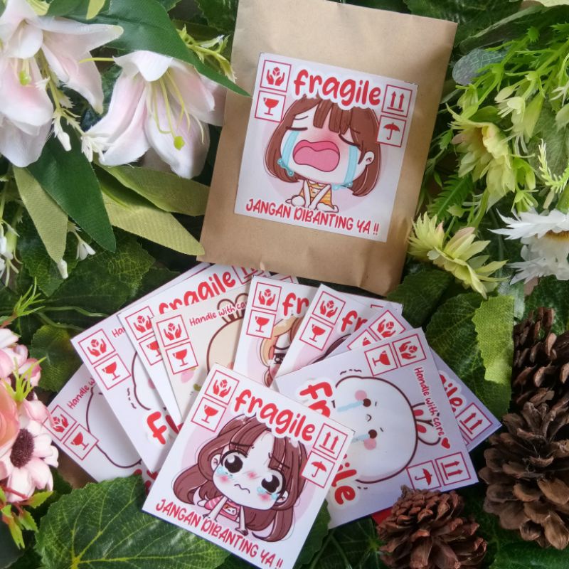 

( isi 20 pcs ) Stiker Fragile / Stiker Fragile Cute / Stiker Jangan Dibanting Lucu