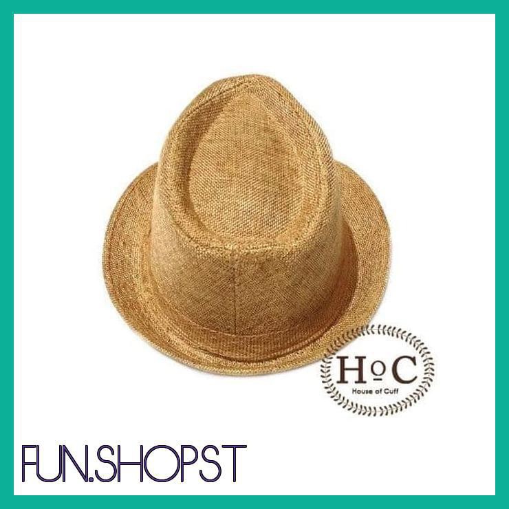 HOUSEOFCUFF TOPI FEDORA HAT BROWN LIGHT FEDORA HAT