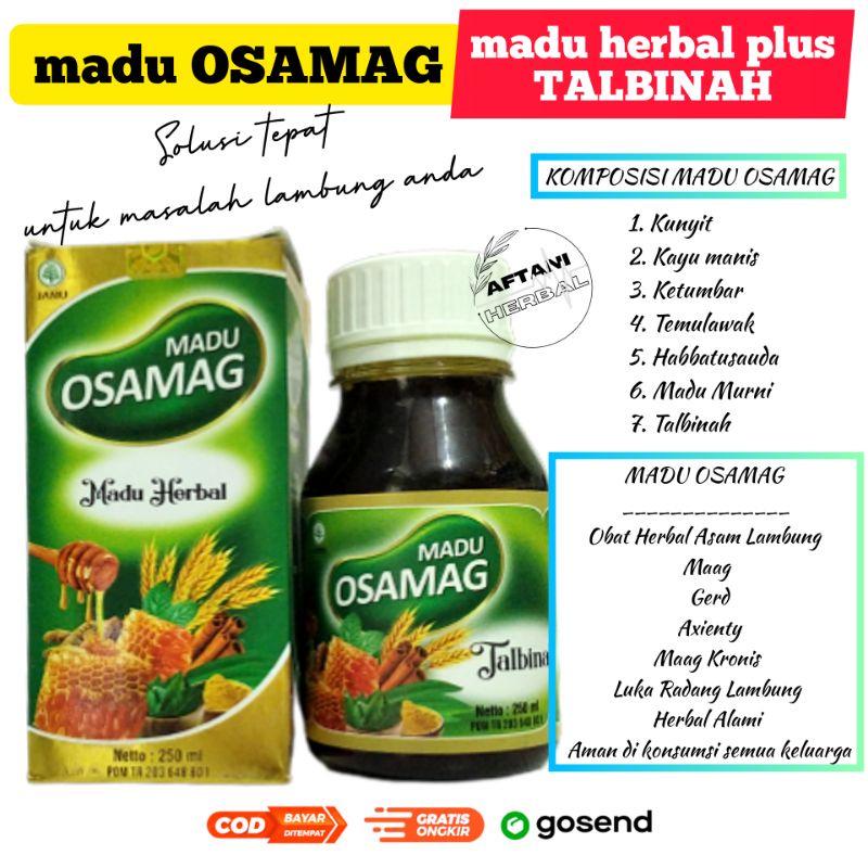 

madu lambung OSAMAG 250ml | madu herbal plus TALBINAH - maag - gerd - asam lambung