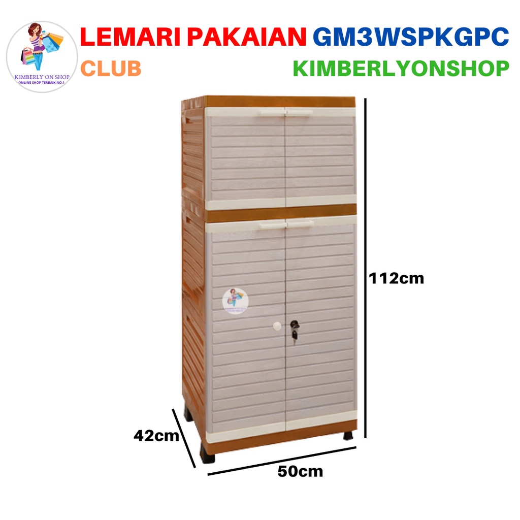 Lemari Pakaian Laci Kabinet Plastik Grand Mini Susun 3 GM3WSPK Club