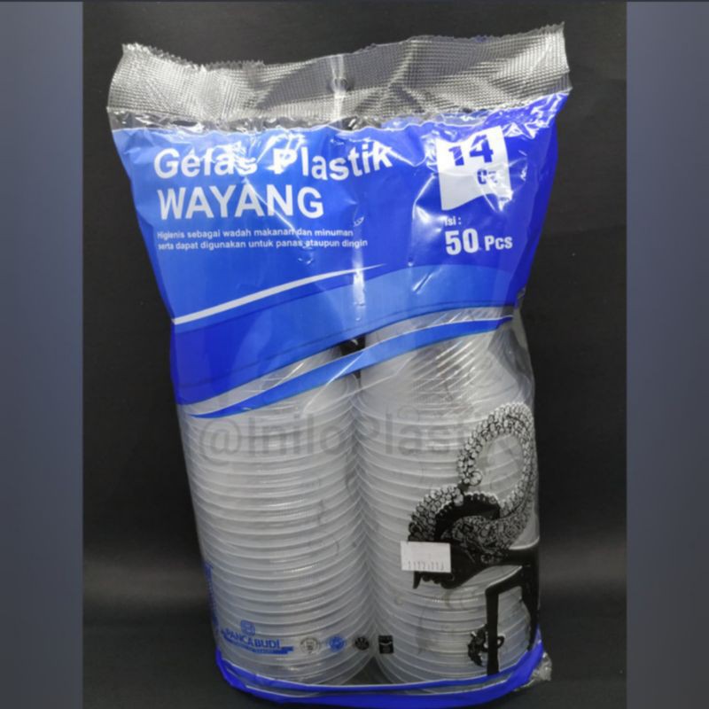 Gelas Plastik Wayang 14 Oz / Gelas Plastik Kopi 14 0z