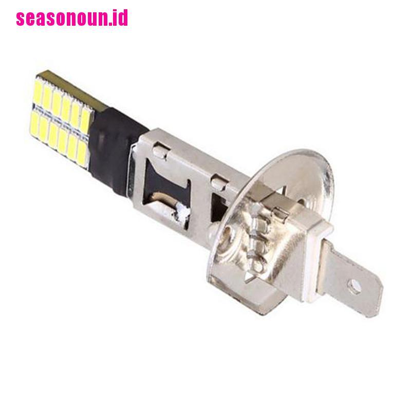 (seasonoun) Lampu Bohlam LED HID Xenon 6500K 24-SMD H1 Pengganti Warna Putih Untuk Fog Lamp