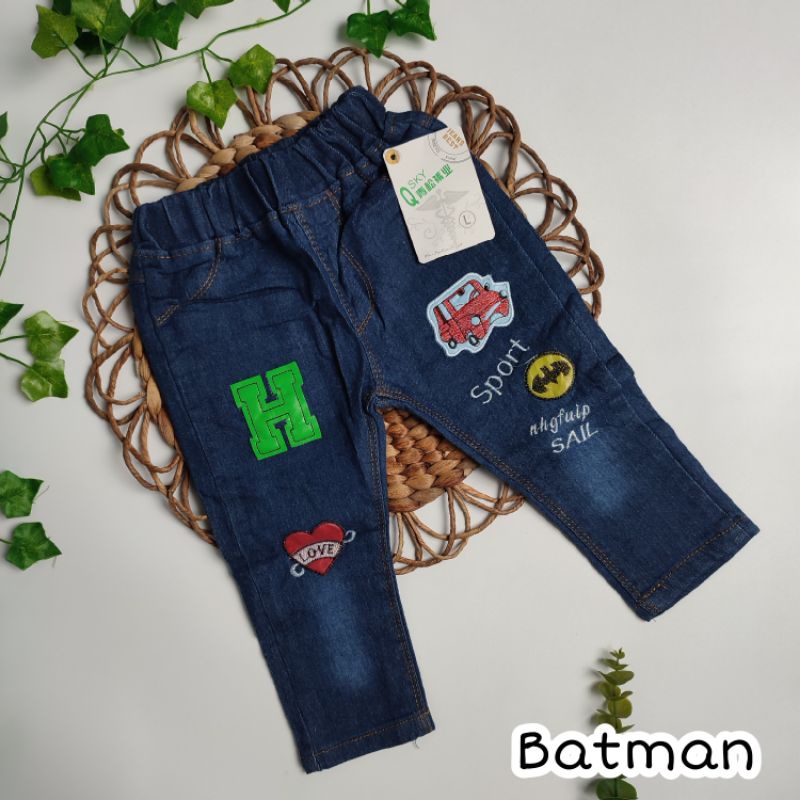 Celana Jeans Anak Laki-Laki Import Premium Bordir 2-6 Tahun Laurakidshop