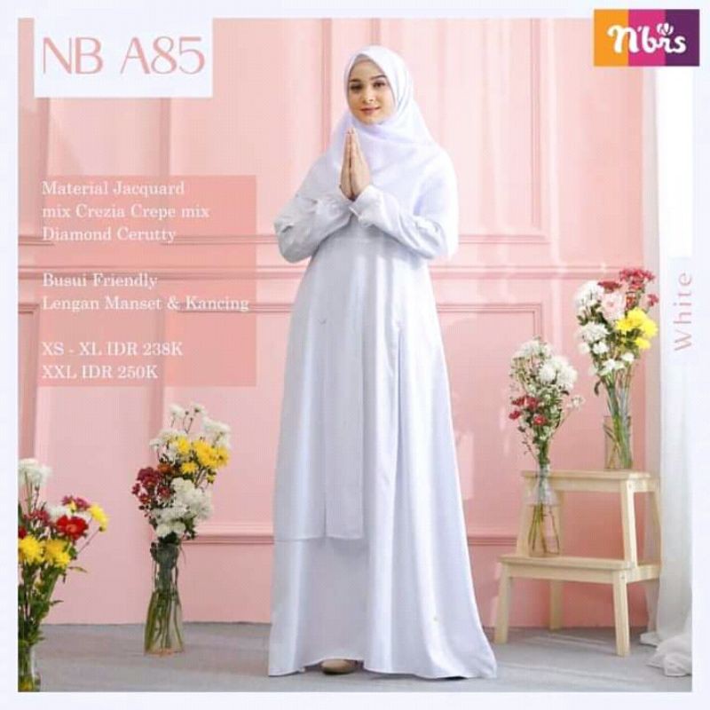 gamis putih keren nibras