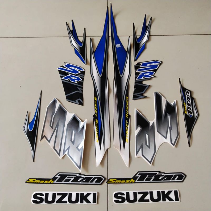 striping suzuki smash 110 Titan SR 2010 putih hitam