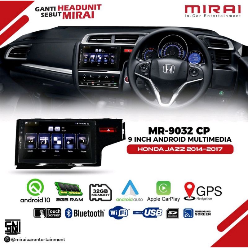 Head unit Honda JAZZ GK5 2014-2018 Mirai 9032 VC ( Carplay)