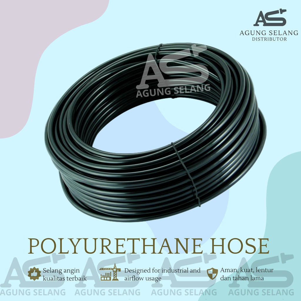 Selang Kompresor Angin OD 12 mm x ID 8 mm selang PolyUrethane