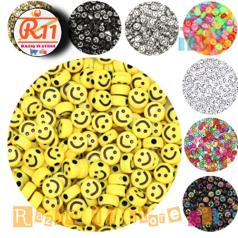 Manik Manik Smile Bahan Akrilik Ukuran 10MM Bahan Kerajinan