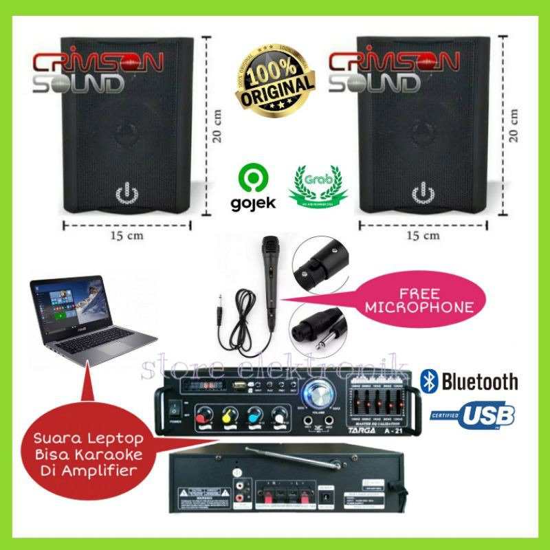 Paket Suara Leptop Connect Amplifier Speaker 4 Inch Karaoke Youtube