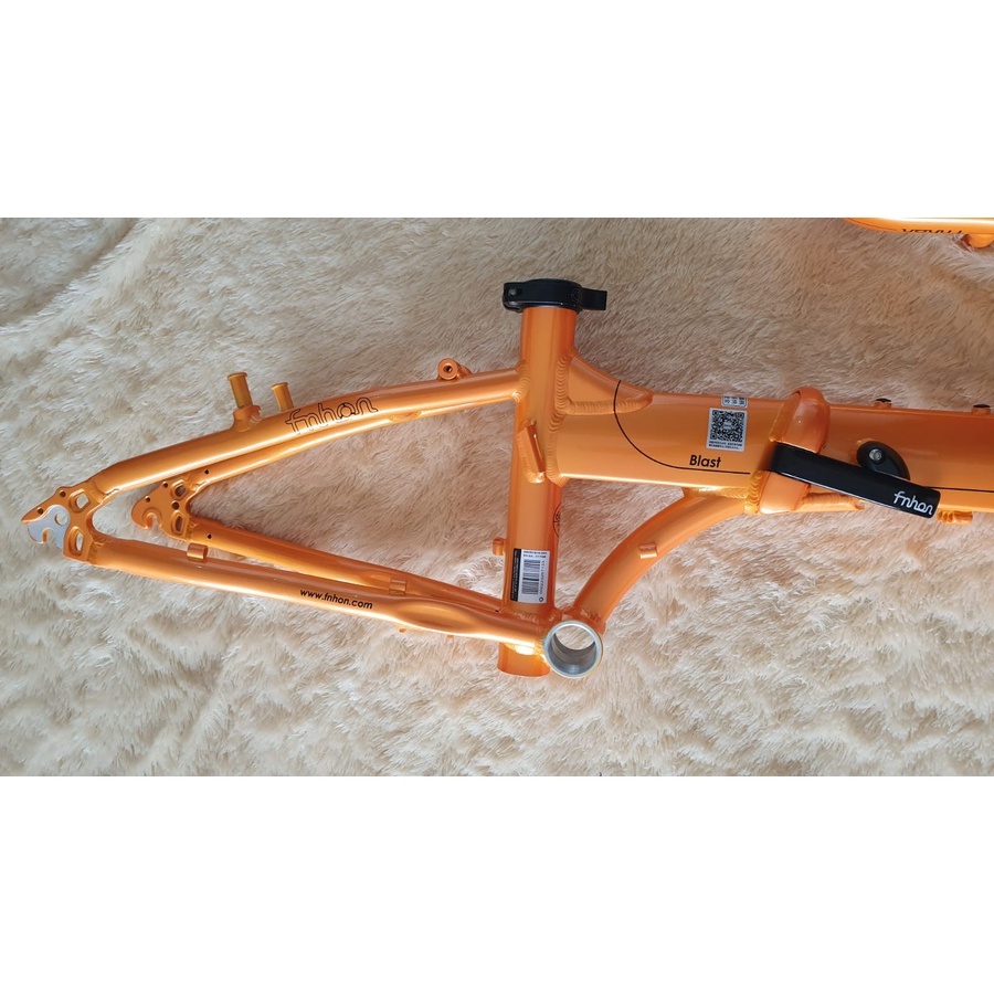 Frame Fork plus Handlepost Fnhon Blast V Brake 20 22 inch Warna Orange Alloy