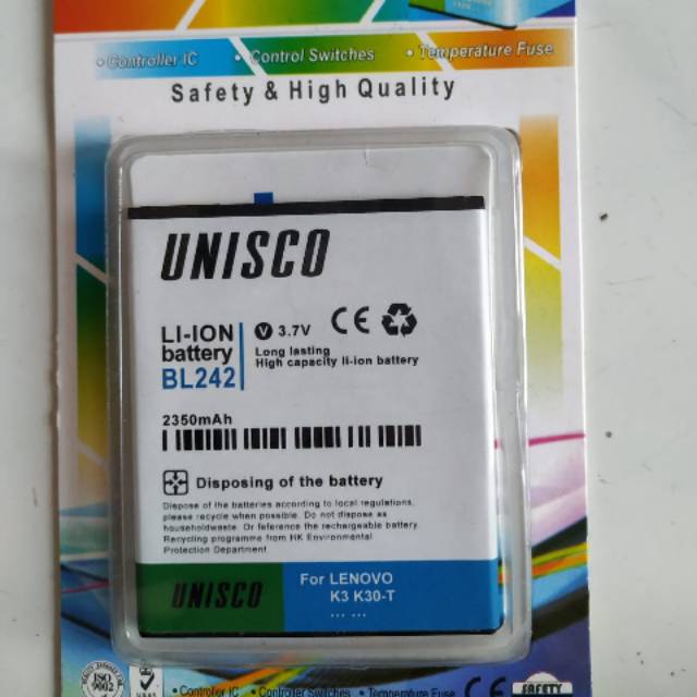 Baterai double power Ori UNISCO Lenovo A6000 A6010 BL242