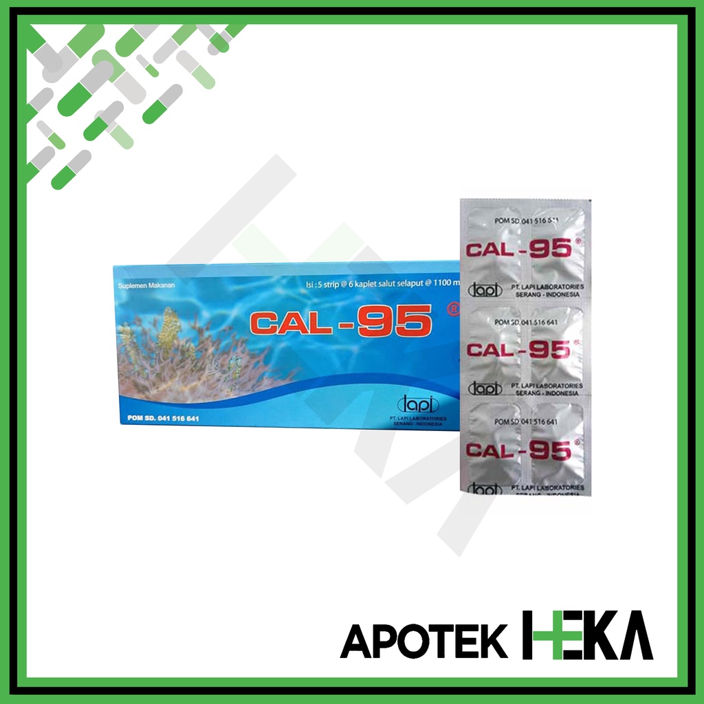 Cal-95 Tablet Kalsium Suplemen Tulang Box isi 5x6 Tablet (SEMARANG)