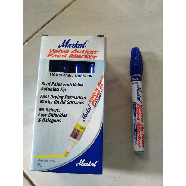 

Markal Valve Action Liquid Paint Marker BLUE Made in USA