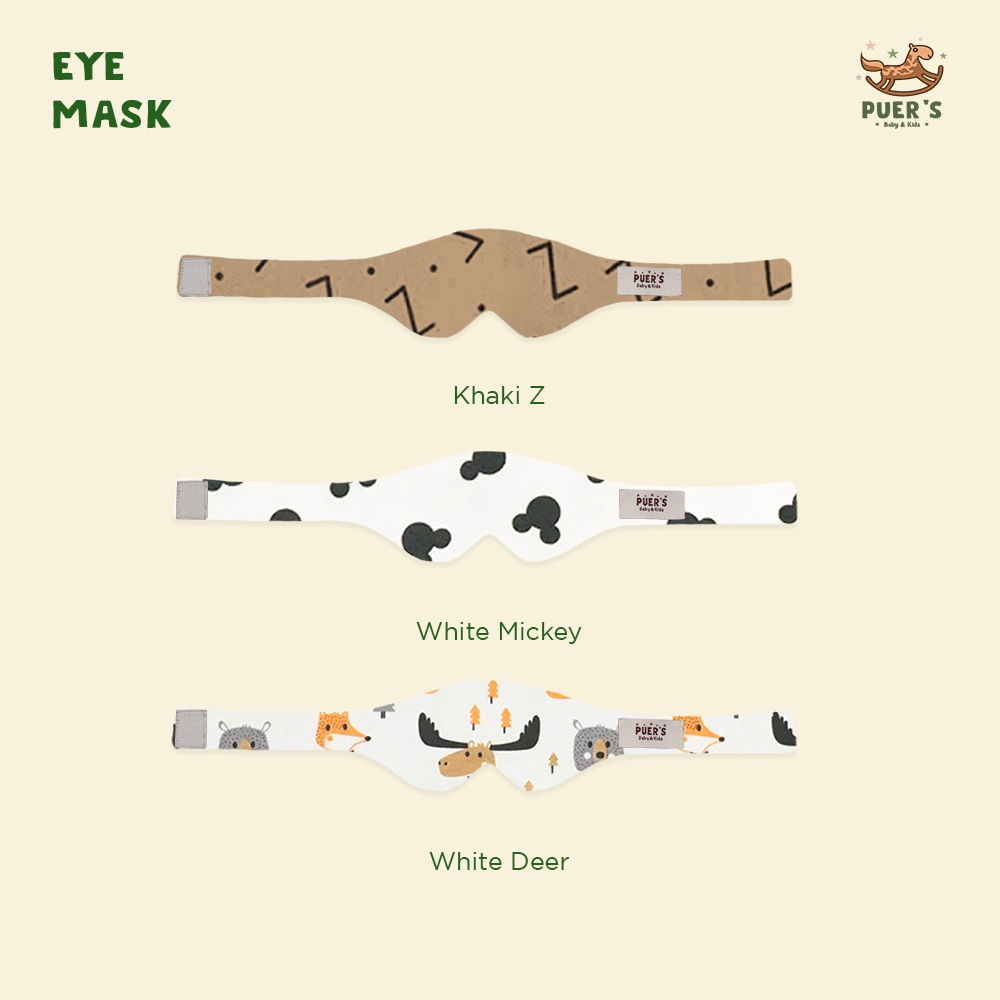 BABY EYEMASK (PENUTUP MATA BAYI NEWBORN / KACAMATA JEMUR BAYI) PUER'S MOTIF