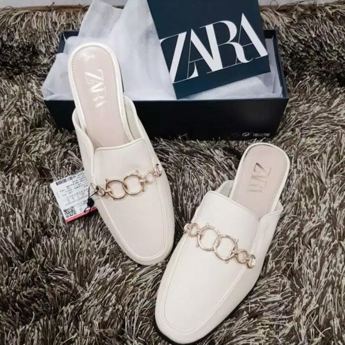 Zara Flat Chain Loafers Slip On Termurah