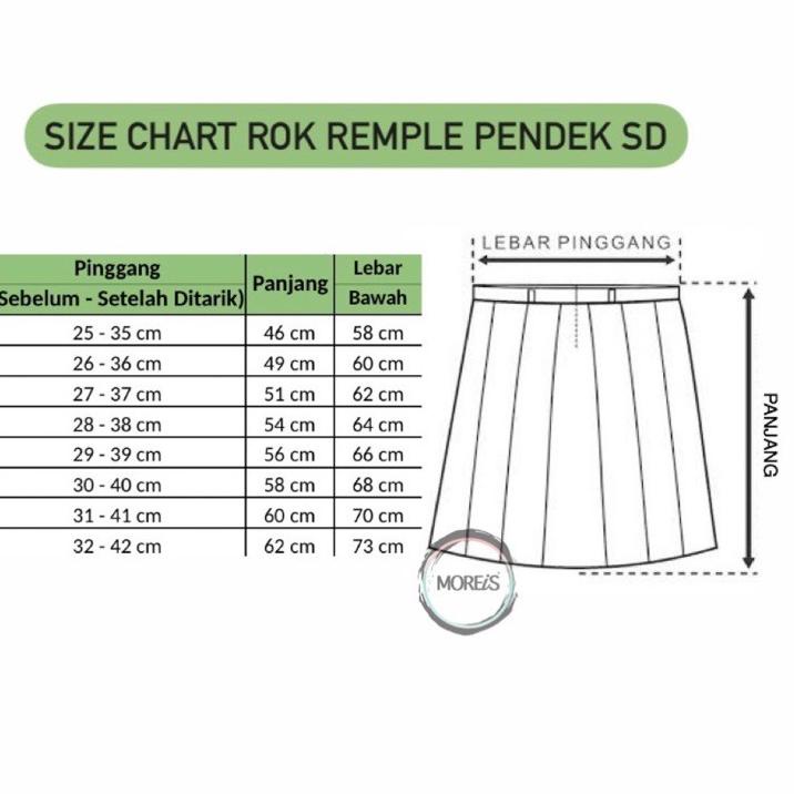 Kekinian - Seragam Rok Remple/Rempel SD Pendek Biru Benhur Bahan Famatex