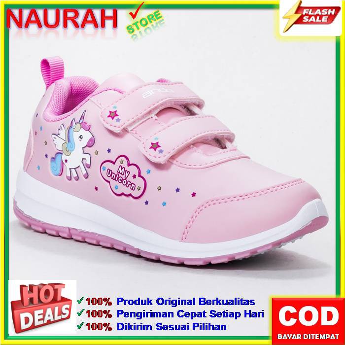ANDO MINICORN 100% ORIGINAL SNEAKERS ANAK KARAKTER KUDA UNICORN MODEL PEREKAT VELCRO TERBARU 2020