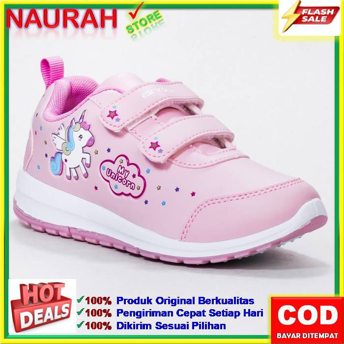 ANDO MINICORN 100% ORIGINAL SNEAKERS ANAK KARAKTER KUDA UNICORN MODEL PEREKAT VELCRO TERBARU 2020