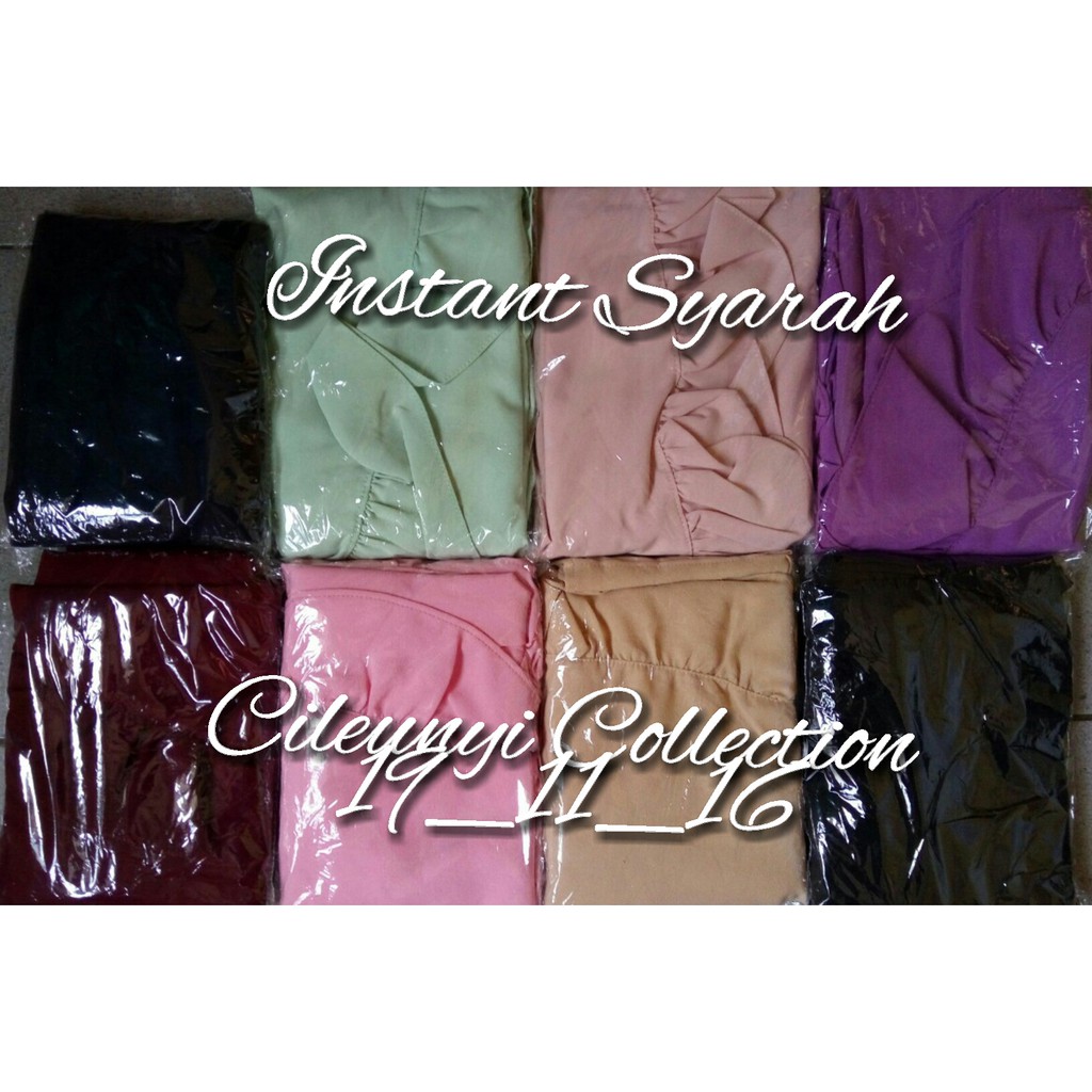 Instan Sarah / Hijab Jilbab Instant Sarah / Instan Syarah Kerudung Syarah HQ Diamond Georgette