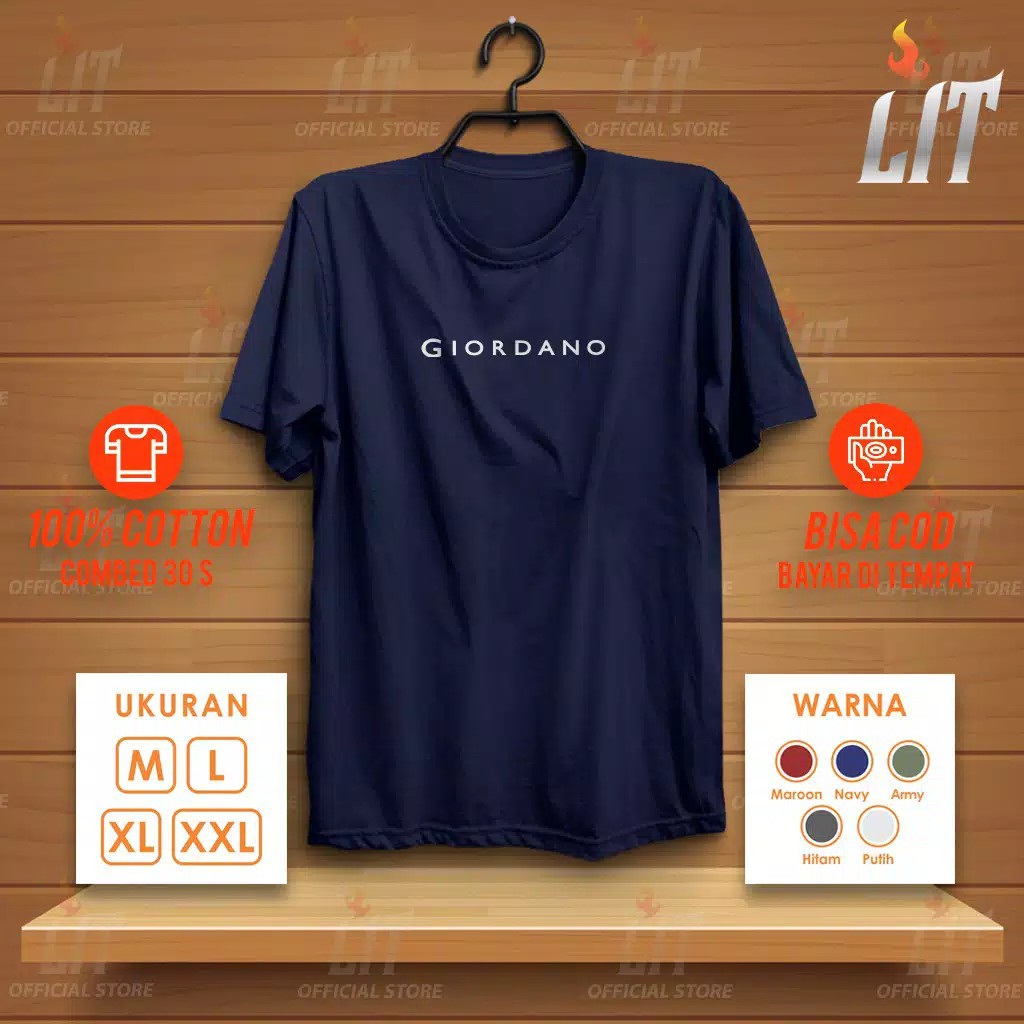 ⭐️⭐️⭐️⭐️⭐️BAJU KAOS Pria GIORDANO Ukuran Big Size Jumbo Ready - M L XL 2XL 3XL 4XL 5XL Combed 30s / 