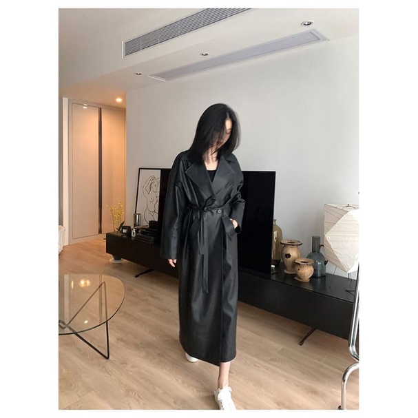 Long coat/jaket jubah panjang wanita Hitam