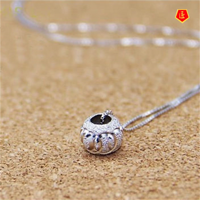 [Ready Stock]Silver Lucky Beads Vintage Necklace Pendant Simple Fashion