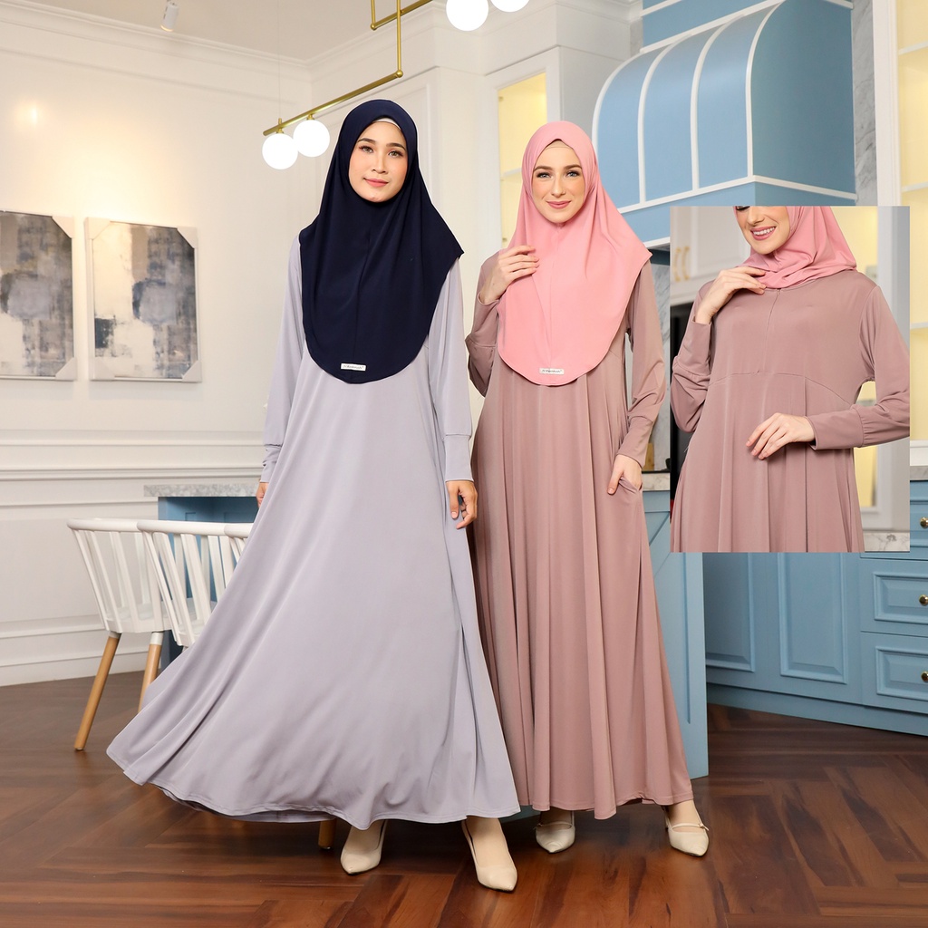 Gamis Jersey Polos Busui - JV Hasanah Delisha Dress