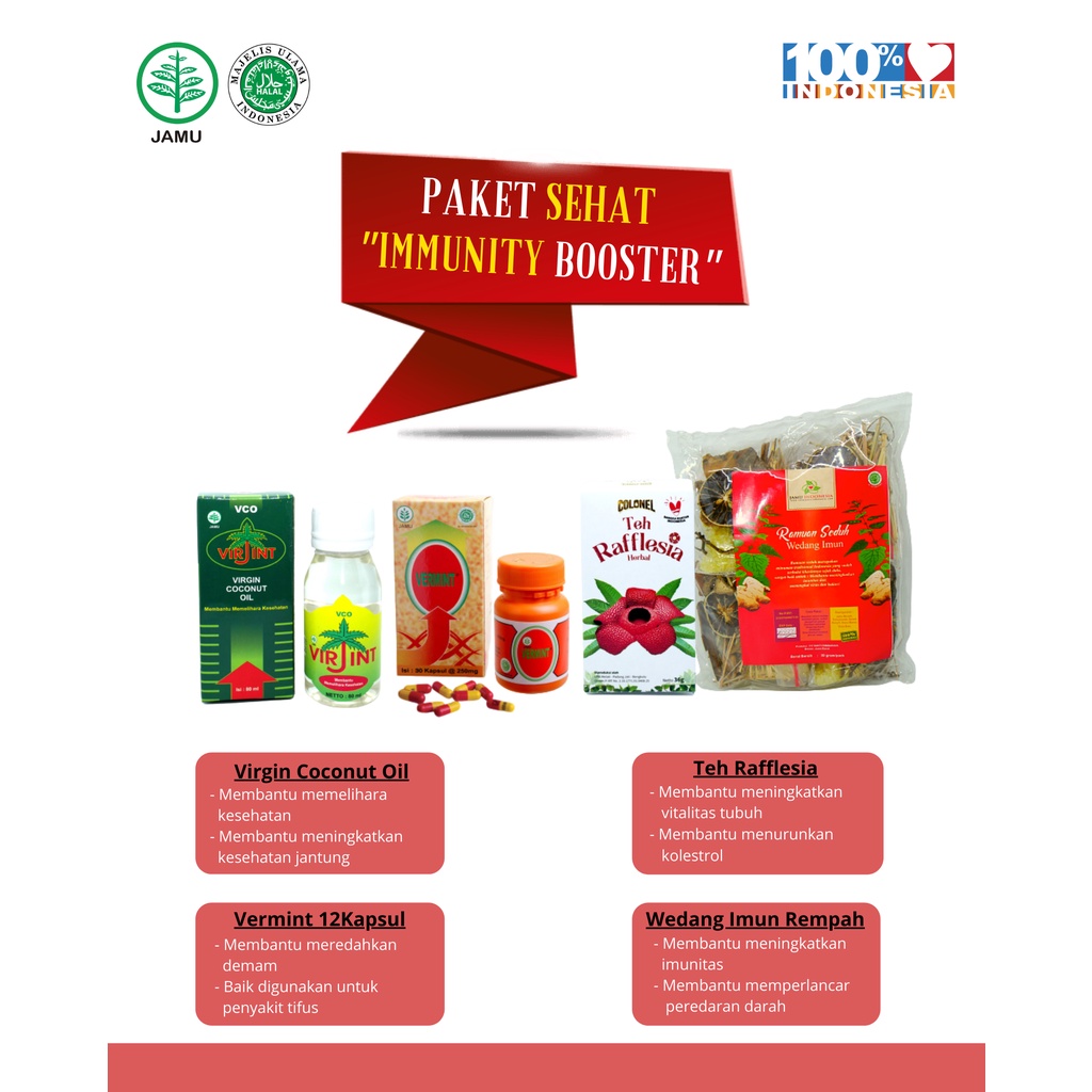 Jual Paket Hemat Paket Imunity Booster Vco Vermit Teh Rafflesia Wedang Imun Shopee