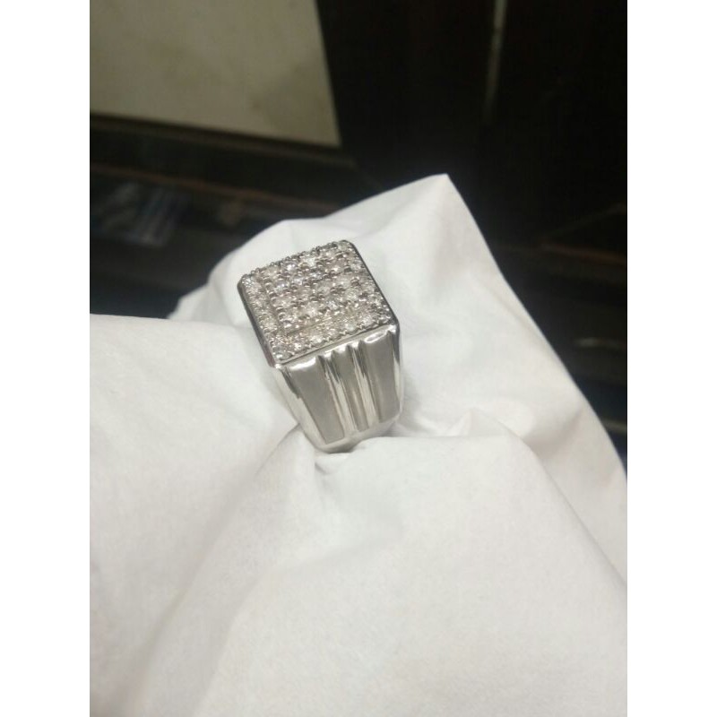 cincin pria full berlian ring perak ringsize 19/20