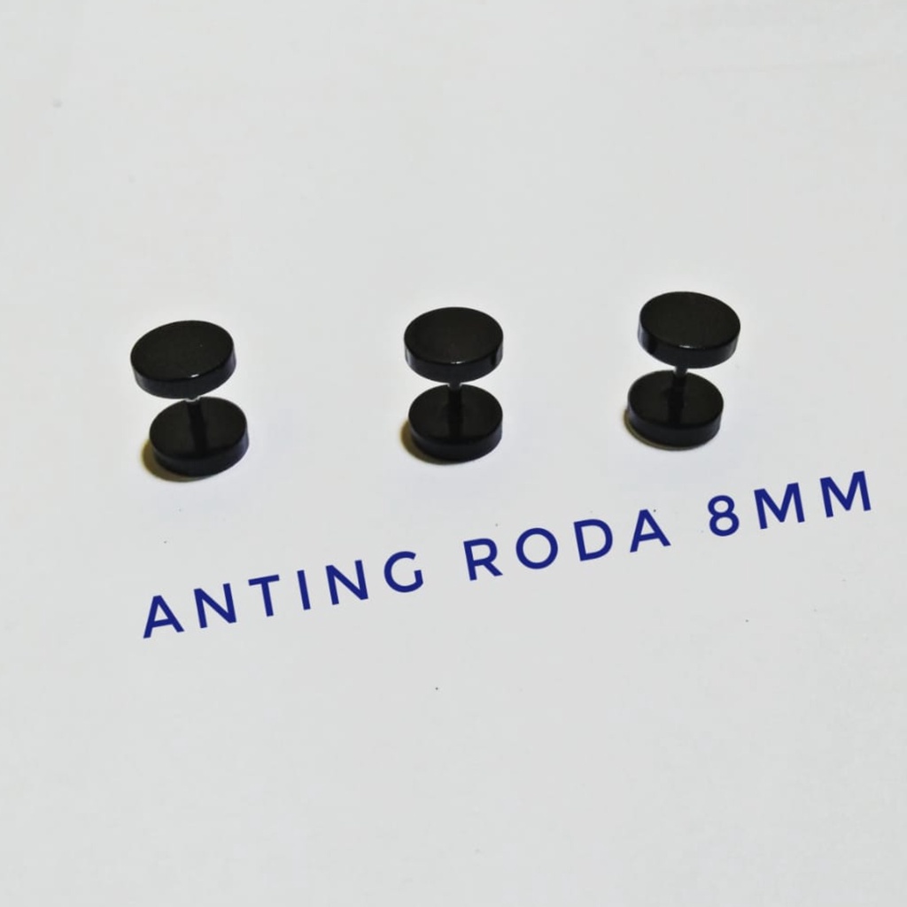 ANTING BARBEL RODA 8 ML HITAM,ANTING RODA HITAM 8 MM