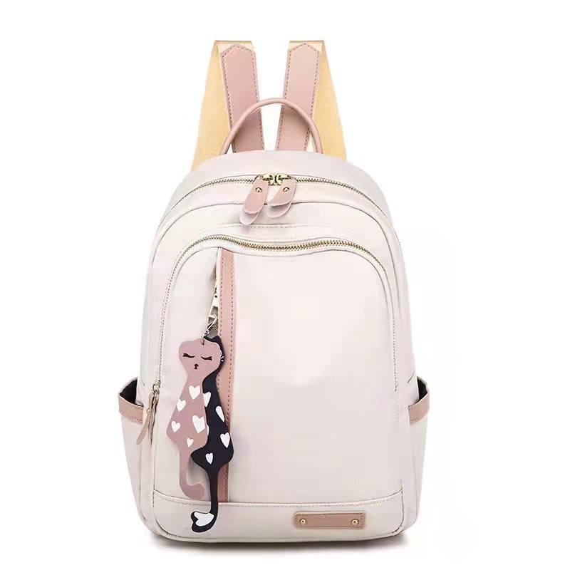 Tas Ransel Wanita Import Free Gantungan Kucing Lucu OS422022 Backpack - Anti Air-3