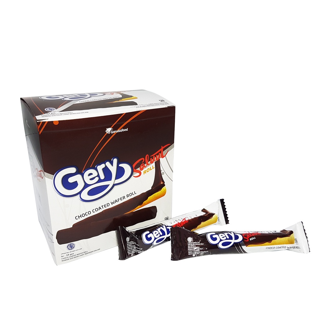 

Gery Saluut Roll - Choco Coated Wafer Roll - Netto 24 pcs x5.5 gr