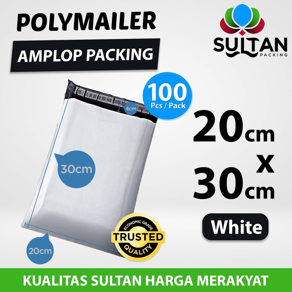 

Polymailer Pack White 20cm x 30cm Termurah Amplop Plastik Packing Olshop Ekonomis